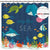 Riyidecor Kids Shower Curtain for Bathroom Decor 72Wx72H Cartoon Tropical Fish Bath Accessories for Boys Girls Underwater Ocean Theme Sea Animal Nature Shark Turtle Fabric 12 Pack Hooks