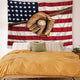 Riyidecor American Flag Tapestry Wall Hanging 59Wx51H Inch Hippie Baseball Sports Living Room Wall Decor for Men Boys Retro Stars and Stripe USA Flag Decoration for Bedroom Dorm