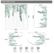 Riyidecor Green Leaves Shower Curtain 60Wx72H Inch with 3 Piece Bathroom Rug Set Metal Hooks Watercolor Botanical Bath Contour Mat Toilet Lid Cover U Shaped Non-Slip Washroom Decor Shower Accessories