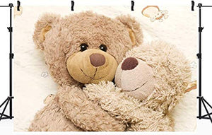 Riyidecor Teddy Bear Backdrop Cute Cartoon Funny Doll Toys Brown Kids 5Wx3H Feet Happy Warm Cuddle Lovely Plush Photography Backgrounds Photo Shoot Party Birthday Decor Props Photo Shoot