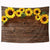 Riyidecor Wooden Sunflower Tapestry 60x80 Inch Rustic Wood Borad Yellow Flower Floor Floral Brown Vintage Retro Art Wall Hanging Home Living Room Dorm Decoration Fabric Polyester
