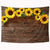 Riyidecor Wooden Sunflower Tapestry 60x80 Inch Rustic Wood Borad Yellow Flower Floor Floral Brown Vintage Retro Art Wall Hanging Home Living Room Dorm Decoration Fabric Polyester