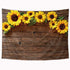 Riyidecor Wooden Sunflower Tapestry 60x80 Inch Rustic Wood Borad Yellow Flower Floor Floral Brown Vintage Retro Art Wall Hanging Home Living Room Dorm Decoration Fabric Polyester