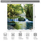 Riyidecor Forest Waterfall Shower Curtain Jungle Landscape Rainforest Green Spring Nature Tree Rock Seasonal Decor Bathroom Set Polyester Waterproof 72x78 Inch with Plastic Hooks 12 Pack