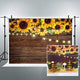 Riyidecor Sunflowers Wooden Backdrop Rustic Kids Light Brown Yellow Country Spring Flowers Photography Background 7x5 Feet Decoration Celebration Props Party Photo Shoot Backdrop Vinyl Cloth