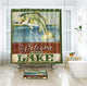 Riyidecor Fishing Shower Curtain Set Fish Lake Quotes Wooden Plank Rustic Theme Nautical Green Man Bathroom Home Decor Panel Fabric Waterproof Bathtub 12-Pack Plastic Shower Hooks 72x72 Inch