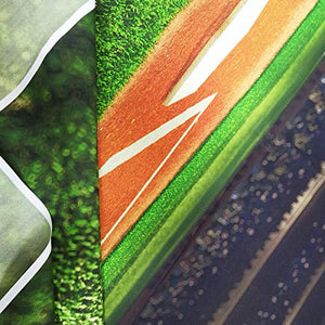 Riyidecor Green Baseball Field Backdrop Fabric Polyester Stadium 7Wx5H Feet Photography Background Art Fabric Booth for Children Decorations Birthday Festival Event Props Party Photo Studio Shoot