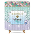 Riyidecor Mermaid Scales Shower Curtain Fishscales Glare Ocean Sea Purple Aqua Teal Princess Decor Fabric Bathroom Set Polyester Waterproof 72x72 Inch 12-Pack Plastic Hooks