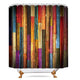 Riyidecor Colorful Painted Wood Shower Curtain 72Wx72H Inch Plank Rustic Retro Wooden Vintage Barn Door Bathroom Decor Set Polyester Waterproof 12 Pack Plastic Hooks