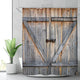 Riyidecor Barn Door Shower Curtain Rustic Wooden Barn Wood Farmhouse 72Wx78H Inch Vintage Retro Brown Decor Fabric Set Polyester Waterproof 12 Pack Plastic Hooks