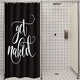 Riyidecor Small Stall Shower Curtain Get Naked 36Wx72L Inch Single Narrow Black Nakey Dark Sexy Sayings Cool Funny Modern Unique Urban Trendy Aesthetic Polyester Waterproof Home Bathroom Decor Fabric