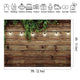 Riyidecor Vintage Wooden Board Backdrop Green Leaves on Brown Wood Plank Floor Plants Lights Rustic Retro Birthday Party Photographic Background 7Wx5H Feet Decor Props Photo Shoot Banner Fabric