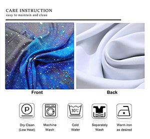 Riyidecor Outer Space Blackout Curtains Galaxy (2 Panels 29 x 63 Inch) Universe Blue Black Psychedelic Planet Nebula Starry Sky Living Room Bedroom Window Drapes Treatment Fabric