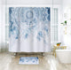Riyidecor Blue Mandala Shower Curtain India Ethnic Boho Medallion Abstract Bohemian Retro Floral Geometric Fabric Waterproof Home Bathtub Decor 12 Pack Plastic Hook 72x72 Inch