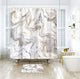 Riyidecor Grey Marble Shower Curtain Set for Bathroom Decor 72Wx72H Inch Abstract Geomatric Ink Lines Striped Home Decor for Men Women Cracked Art Print Waterproof Fabric 12 Pack Shower Metal Hooks