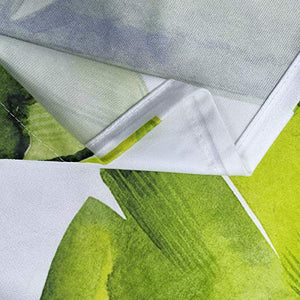 Riyidecor Tropical Palm Curtain Tree Leaf Rod Pocket Botanical Plant Banana Tree Nature Summer White Modern Printed Living Room Bedroom Window Drapes Treatment Fabric (2 Panels 42 x 63 Inch)