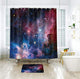 Riyidecor Space Galaxy Shower Curtain 72Wx72H Inch with Metal Hooks 12 Pack Universe Planet Stars Purple Sky Decor Fabric Set Polyester Waterproof for Bathroom