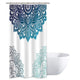 Riyidecor Stall Boho Paisley Shower Curtain 36Wx72H Inch Floral India Bohemia Blue White Flower Bathroom Decor Fabric for Bathtub 7 Pack Plastic Shower Hooks