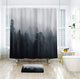 Riyidecor Fabric Forest Dark Mens Shower Curtain Set for Bathroom 72Wx72H Inch Nature Gothic Tree Winter Mountain Foggy Woodland Bath Curtain Outdoor Bathtub Accessories Art Decor 12 PCS Plastic Hook