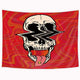 Riyidecor Skull Tapestry Wall Hanging 60Hx80W Inch Funny Red Backdrop Skeleton Theme Home Decor for Men Women Gothic Hippie Halloween Bohemian Terror Rock and Roll Bedroom Living Room Dorm