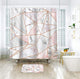 Riyidecor Geometric Marble Pink Stripes Shower Curtain Surface Blocks Cracked Pattern Lines White Panel Realistic Art Printed Fabric Waterproof Bathtub Decor 12 Pack Plastic Hooks 72x72 Inch