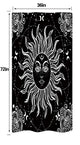 Riyidecor Mandala Celestial Shower Curtain 36Wx72H Inch Sun Moon Black and White Decor Medallion Floral Fabric Set Polyester Waterproof 12 Pack Plastic Hooks