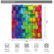 Riyidecor Rainbow Geometric Plaid Shower Curtain 72x78 Inch Metal Hooks 12 Pack Neon Rainbow Colored Blue Green Red Purple Decor Fabric Bathroom Set Polyester Waterproof Fabric