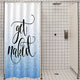 Riyidecor Small Stall Shower Curtain Get Naked 36Wx72L Inch Half Ombre Blue Round Dot Nakey Urban Cool Funny Unique Fashion Modern Aesthetic Polyester Waterproof Fabric 7 Pack Shower Hooks Bathroom