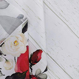 Riyidecor Floral Wooden Backdrop 7x5 Feet Rose Red Flower Wood Floor Rustic Photography Background Bridal Shower Wedding Studio Decor Props Photo Party Shoot Banner Vinyl Cloth