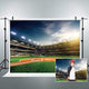 Riyidecor Green Baseball Field Backdrop Fabric Polyester Stadium 8Wx6H Feet Photography Background Art Booth for Children Decorations Birthday Festival Event Props Party Photo Studio Photo Shoot