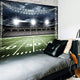 Riyidecor Football Tapestry Sports Stadium Soccer 80Wx60L Inch Field Cool Fan American College Light Night Fanatic Turf Boys Kids Funny Grass Modern Decoration Bedroom Living Room Dorm Wall Hanging