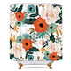 Riyidecor Fabric Spring Flower Shower Curtain for Bathroom Decor 72Wx72H Inch Red Floral Green Leaf Bathtub Accessories for Girl Women Herb Botanical Decorative Set Polyester Waterproof 12 Pack Hooks