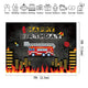 Riyidecor Firetruck Happy Birthday Party Backdrop Fireman Fire Truck Firefighter 7x5 Feet Black Red Photography Background Boy Birthday Decorations Celebration Photo Banner Photo Booth Vinyl Cloth