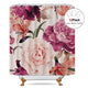 Riyidecor Floral Shower Curtain Rustic Flower Blossom Rose Girls Spring Season Home Bathroom Decor Fabric Polyester Waterproof 72W x 72H with 12 Pack Plastic Shower Hooks…