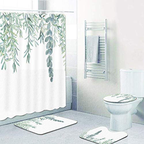 Purple Lavender Shower Curtain Sets Non-Slip Rugs Toilet Lid Cover