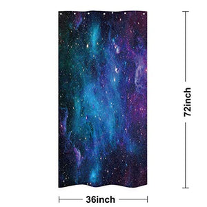 Riyidecor Stall Galaxy Outer Space Nebula Shower Curtain 36Wx72H Inch Universe Planets Magical Fantasy Star Decor Bathroom 7-Pack Plastic Hooks Fabric