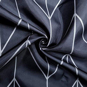 Riyidecor Striped Herringbone Chevron Shower Curtain Panel Dark Grey Geometric Decor Fabric Bathroom Set Polyester Waterproof 72x84 Inch Plastic Hooks 12 Pack