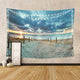 Riyidecor Ocean Beach Scenic Tapestry 80Wx60H Inch Nature Blue North Holland Brown Sundown Blue Sky Seaside Landscape Sand Vivid Wall Hanging Indigenous Bedroom Living Room