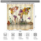 Riyidecor World Map Shower Curtain Travel Vintage Wanderlust Landmark Spot Cultural Statue of Liberty Big Ben Decor Fabric Set Polyester Waterproof 72x72 Inch with 12 Pack Hooks