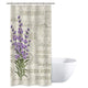 Riyidecor Stall Lavender Vintage Shower Curtain 36Wx72H Inch Flowers Floral Grunge Herbs Leaves Purple Decor Fabric Polyester Waterproof Fabric 7 Pack Plastic Hooks
