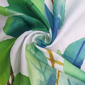 Riyidecor Leaf Shower Curtain Botanical Vines Cute Eucalyptus Elegant Plants Gorgeous Ivy Fresh 12 Pack Metal Hooks 72x72 inch Spring Watercolor Greenery Neutral Fabric Bathroom Polyester Waterproof