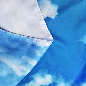 Riyidecor Polyester Fabric Cloud Backdrop White and Blue Scenery Clear Sky Photography Background Fresh 7Wx5H Feet Decoration Celebration Props Party Photo Shoot