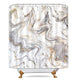 Riyidecor Grey Marble Shower Curtain Set for Bathroom Decor 72Wx72H Inch Abstract Geomatric Ink Lines Striped Home Decor for Men Women Cracked Art Print Waterproof Fabric 12 Pack Shower Metal Hooks