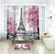 Riyidecor Paris Eiffel Tower Shower Curtain for Bathroom Decor 72Wx72H Inch Pink Paris Theme Bath Set for Women Girls Vintage Eiffel City Landscape Home Accessories Fabric Waterproof 12 Pack Hooks