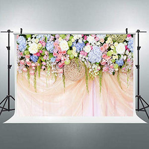 Riyidecor Colorful Bridal Floral Wall Backdrop Colorful Floral Photography Background Dessert Ceremony Romantic 7Wx5H Feet Decoration Wedding Props Party Photo Shoot Backdrop Vinyl Cloth