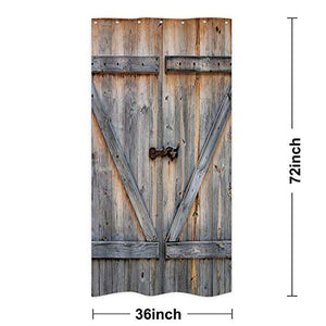 Barn Door Shower Curtain 36Wx72H（Stall）