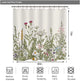 Riyidecor Fabric Green Leaves Shower Curtain for Bathroom Decor 60Wx72H Inch Floral Flower Botanical Decorative Bath Set Plants Herbs Bathroom Accessories Polyester Waterproof 12 Pack Hooks