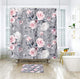 Riyidecor Floral Shower Curtain Pink Rose Rustic Blossom Flower Grey Chic Spring Leaves Garden Plants Fabric Waterproof Home Decor 12 Pack Plastic Hook 72x72 Inch