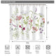 Riyidecor Herbs Floral Plants Shower Curtain 72" W x 78" H Watercolor Wildflowers Delicate Flower Pink Tansy Pansies Retro White Decor Fabric Bathroom Polyester Waterproof Plastic Hooks 12 Pack