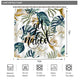 Riyidecor Palm Leaf Shower Curtain Get Naked Green Tropical Tree Black Font Funny Coconut Plant Modern Chic Polyester Fabric Waterproof Bathroom 72x72 Inch 12 Pack Plastic Hooks
